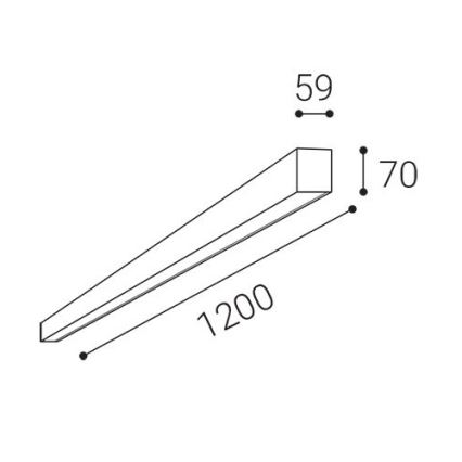 LED2 - LED laevalgusti NOLI LED/40W/230V 3000/3500/4000K 120 cm must