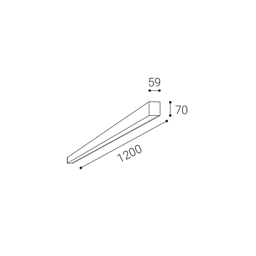 LED2 - LED laevalgusti NOLI LED/40W/230V 3000/3500/4000K 120 cm must