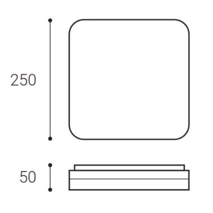 LED2 - LED Laevalgusti SQUARE LED/12W/230V IP54 3000/4000/5700K