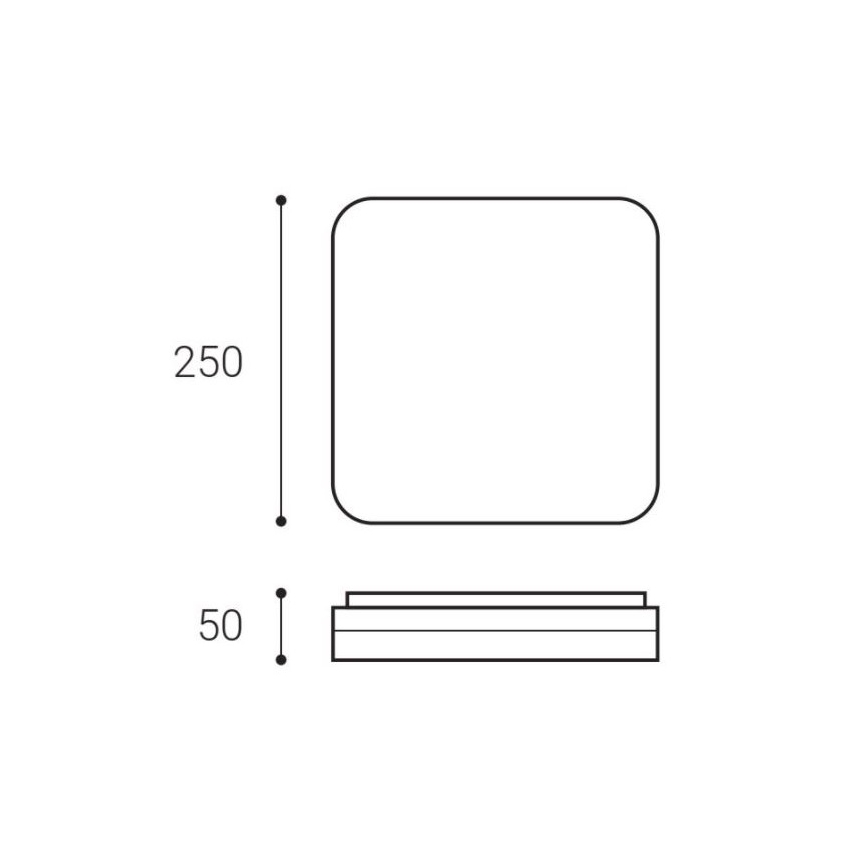LED2 - LED Laevalgusti SQUARE LED/12W/230V IP54 3000/4000/5700K