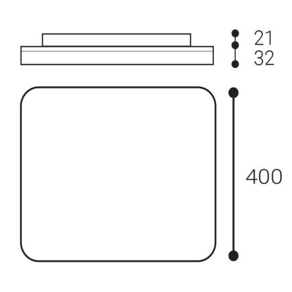LED2 - LED Laevalgusti vannituppa SQUARE LED/38W/230V 3000K/3500K/4000K IP54 valge