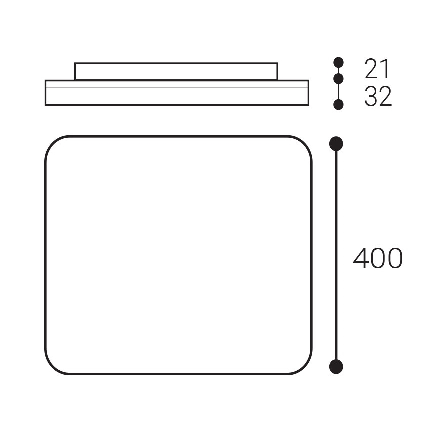 LED2 - LED Laevalgusti vannituppa SQUARE LED/38W/230V 3000K/3500K/4000K IP54 valge