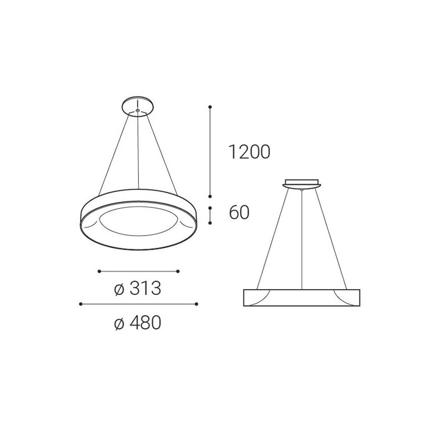 LED2 - LED Lühter BELLA LED/40W/230V 3000/4000K must