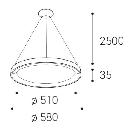 LED2 - LED Lühter BELLA LED/48W/230V 3000K/4000K must