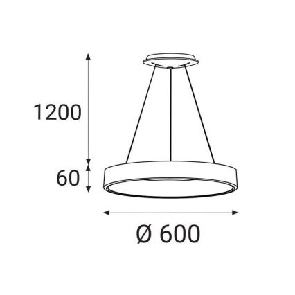 LED2 - LED Lühter BELLA LED/50W/230V 3000K d. 60 cm valge