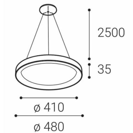 LED2 - LED Lühter BELLA SLIM LED/38W/230V 3000/4000K must