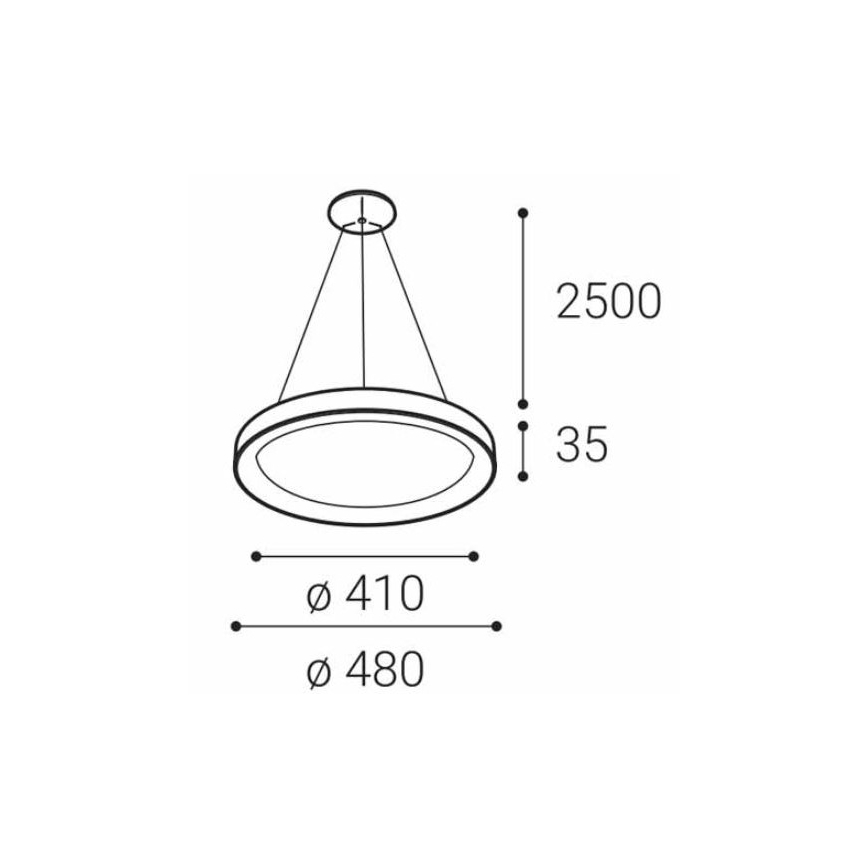 LED2 - LED Lühter BELLA SLIM LED/38W/230V 3000/4000K must
