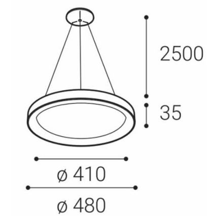 LED2 - LED Lühter BELLA SLIM LED/38W/230V 3000/4000K valge