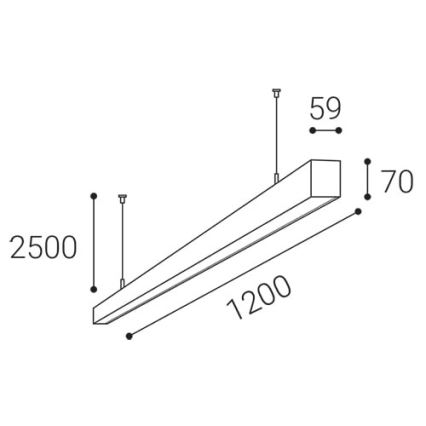 LED2 - LED Lühter NOLI LED/40W/230V 3000K/3500K/4000K must