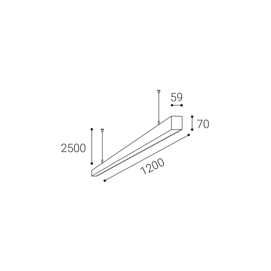 LED2 - LED Lühter NOLI LED/40W/230V 3000K/3500K/4000K must