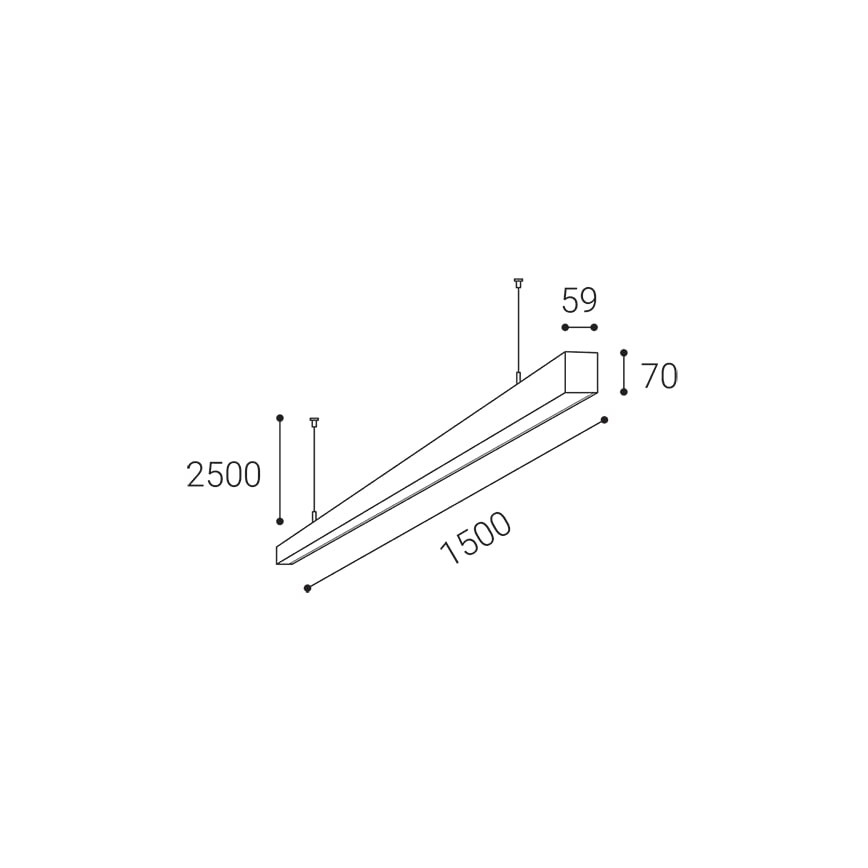 LED2 - LED Lühter NOLI LED/60W/230V 3000K/3500K/4000K valge