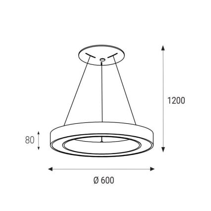 LED2 - LED Lühter SATURN LED/50W/230V 3000K d. 60 cm valge