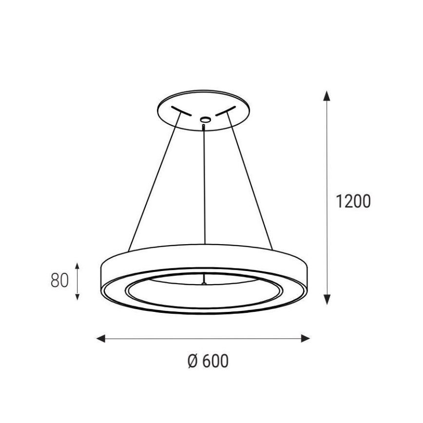 LED2 - LED Lühter SATURN LED/50W/230V 3000K d. 60 cm valge