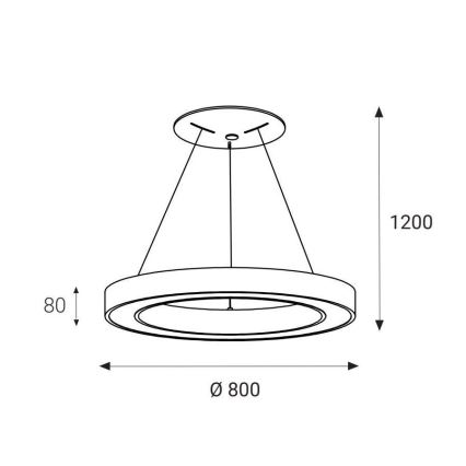 LED2 - LED Lühter SATURN LED/80W/230V 3000K d. 80 cm valge