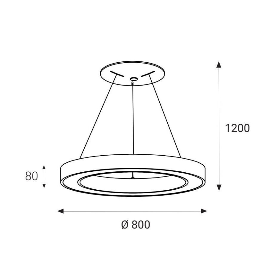 LED2 - LED Lühter SATURN LED/80W/230V 3000K d. 80 cm valge