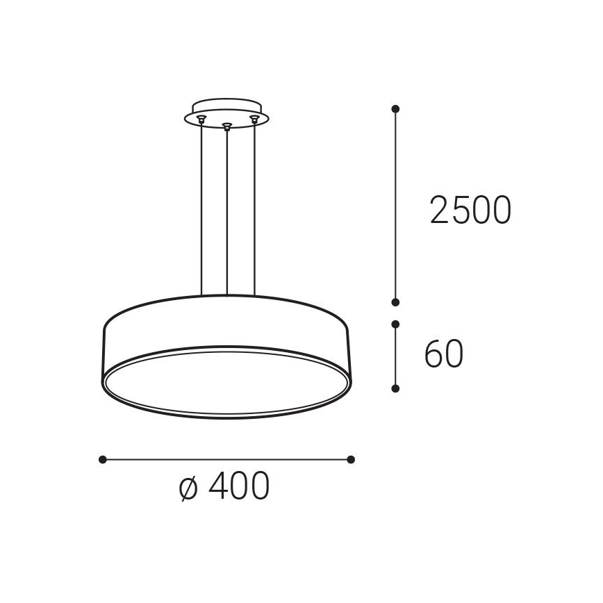 LED2 - LED rippvalgusti kaabliga MONO SLIM LED/30W/230V 2700/3000K/4000K läbimõõt 40 cm must