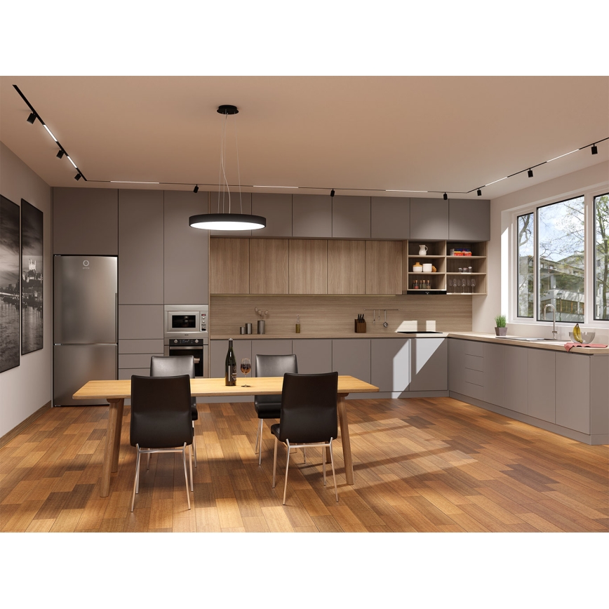 LED2 - LED-rippvalgusti riputuskaabliga MONO SLIM LED/30W/230V 3000K/4000K läbimõõt 40 cm must