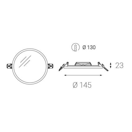 LED2 - LED Süvistatav valgusti vannituppa SLIM LED/10W/230V IP43 CRI 90