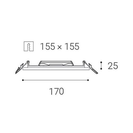 LED2 - LED Süvistatav valgusti vannituppa SLIM LED/15W/230V IP43 CRI 90