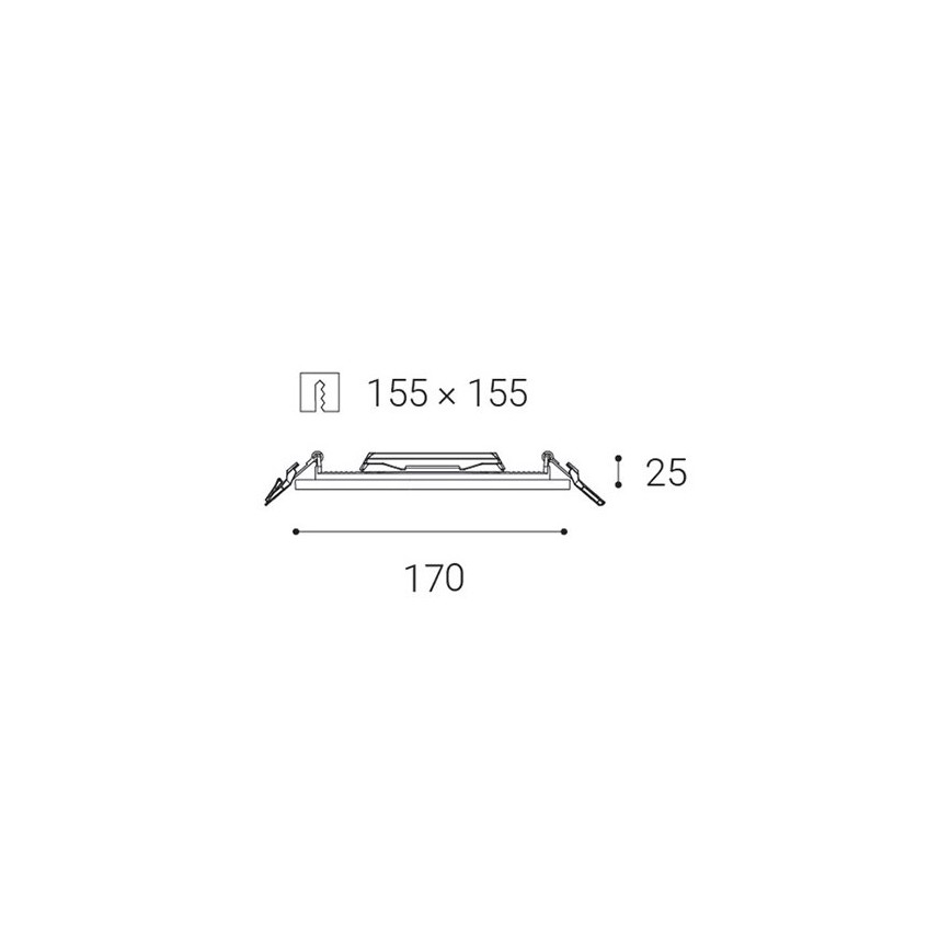 LED2 - LED Süvistatav valgusti vannituppa SLIM LED/15W/230V IP43 CRI 90