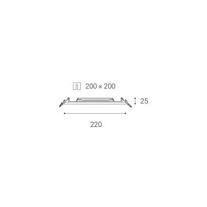 LED2 - LED Süvistatav valgusti vannituppa SLIM LED/20W/230V IP43 CRI 90