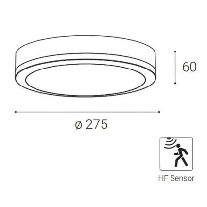 LED2 - LED Väli laevalgusti anduriga KERY LED/18W/230V IP65 must