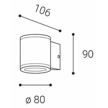 LED2 - Väli seinavalgusti MIDO 1xGU10/50W/230V antratsiit IP54