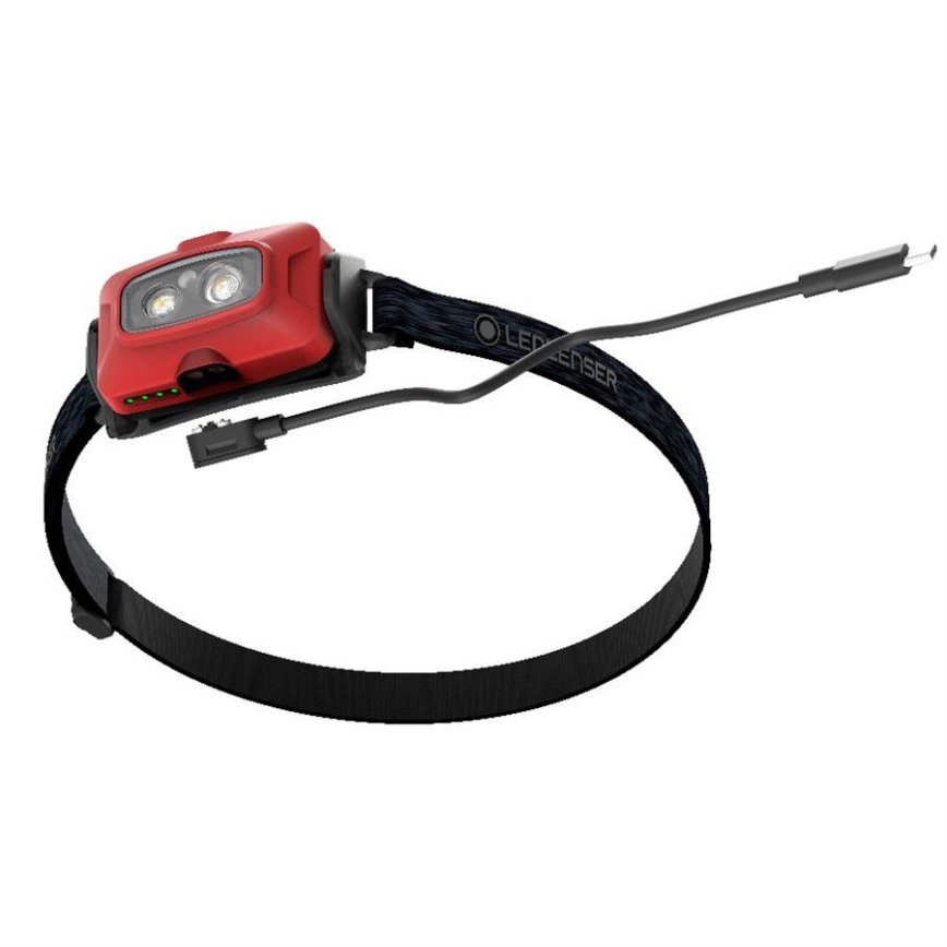 Ledlenser HF4R Core - hämardatav laetav LED-pealamp, 1000 mAh, IP68, 500 lm, 35 h, punane
