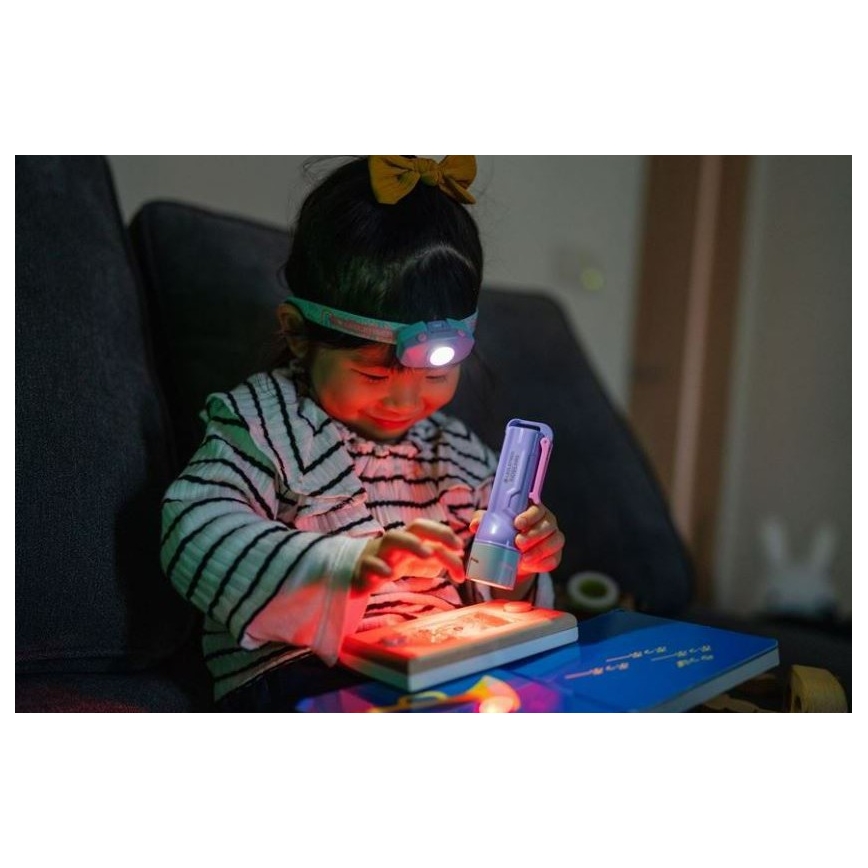 Ledlenser KIDBEAM4 RAINBOW - LED-hämardatav laste taskulamp LED/2xAAA IP44 lilla