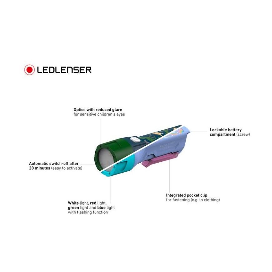 Ledlenser KIDBEAM4 RAINBOW - LED-hämardatav laste taskulamp LED/2xAAA IP44 lilla