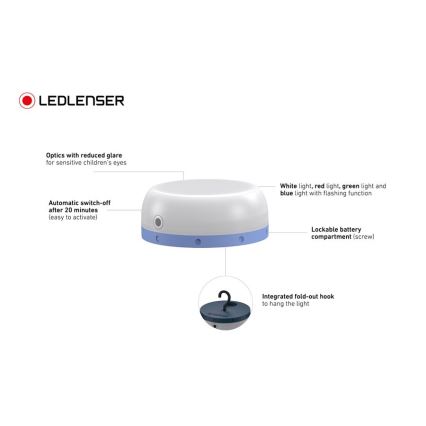 Ledlenser KIDCAMP6 RAINBOW - LED hämardatav kaasaskantav lamp LED/3xAAA IP44 sinine