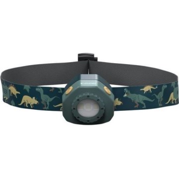Ledlenser KIDLED4R DINO - hämardatav laetav laste pealamp LED/280 mAh IPX4 40 lm 18 h roheline