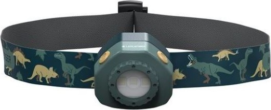 Ledlenser KIDLED4R DINO - hämardatav laetav laste pealamp LED/280 mAh IPX4 40 lm 18 h roheline