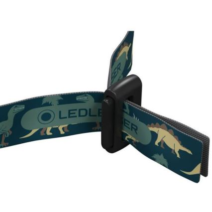 Ledlenser KIDLED4R DINO - hämardatav laetav laste pealamp LED/280 mAh IPX4 40 lm 18 h roheline