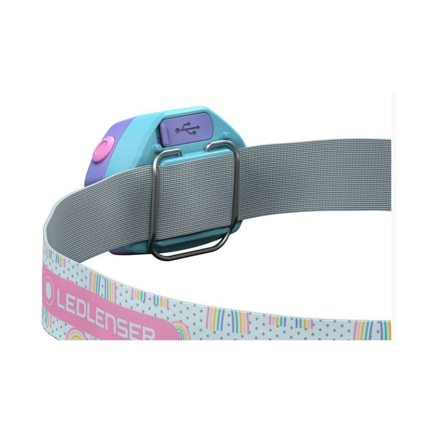 Ledlenser KIDLED4R RAINBOW - LED hämardatav laetav pealamp lastele LED/280 mAh IPX4 40lm 18 h lilla