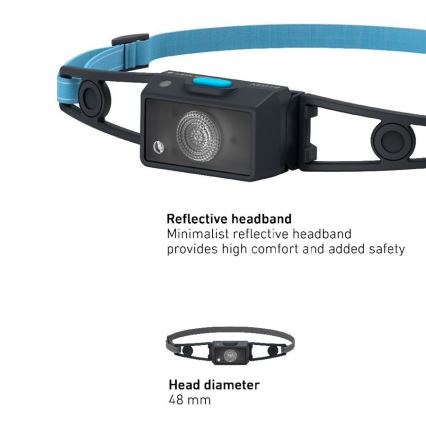 Ledlenser NEO1R - hämardatav laetav otsmikulamp LED/730 mAh IP67 250 lm 15 h sinine