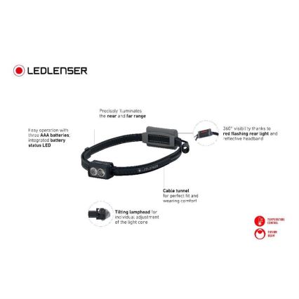 Ledlenser NEO3 - hämardatav LED-pealamp LED/3xAAA IP54 400 lm 20 h must