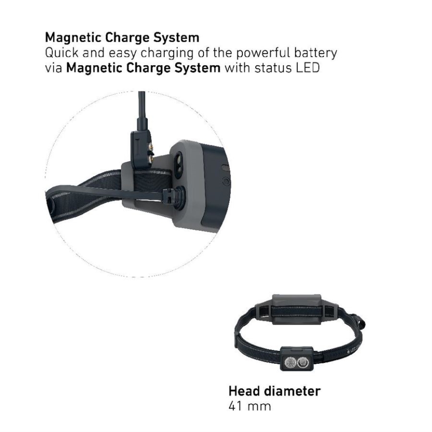Ledlenser NEO5R - hämardatav laetav pealamp LED/1800mAh IP54 600 lm 35 h must