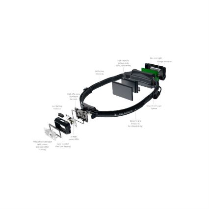 Ledlenser NEO5R - hämardatav laetav pealamp LED/1800mAh IP54 600 lm 35 h must
