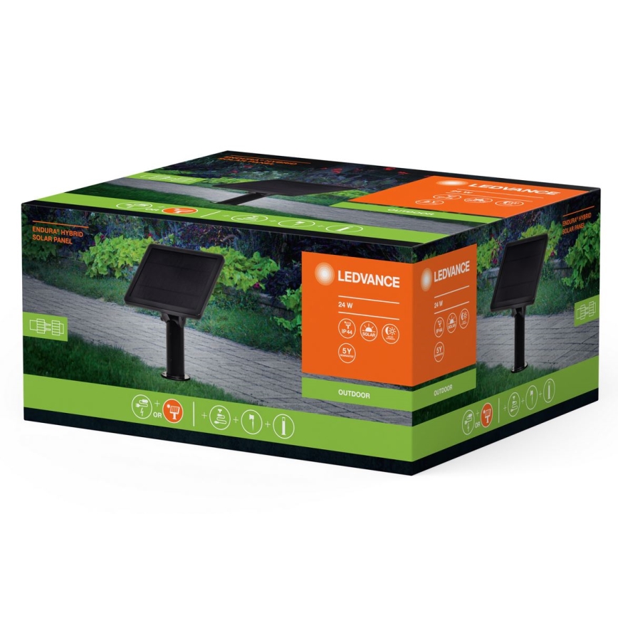 Ledvance - Hübriid päikesepaneel ENDURA 24W/12V 2000 mAh IP67