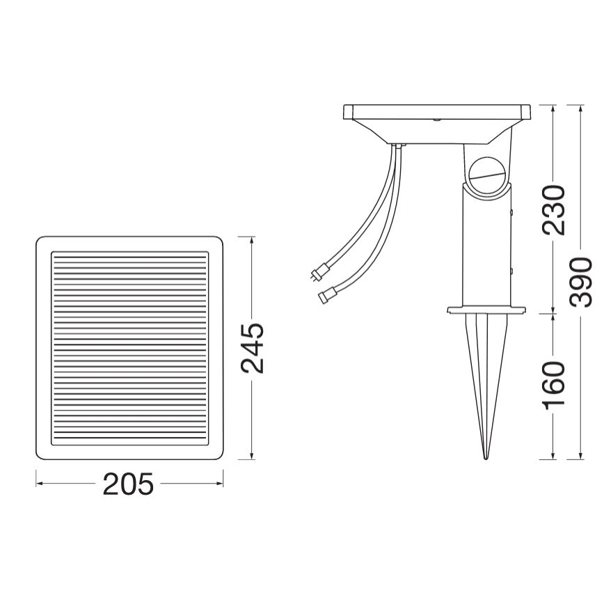 Ledvance - Hübriid päikesepaneel ENDURA 24W/12V 2000 mAh IP67
