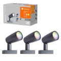 Ledvance - KOMPLEKT 3 x LED RGBW Välivalgusti SMART+ SPOT 3xLED/4,5W/230V IP65 Wi-Fi