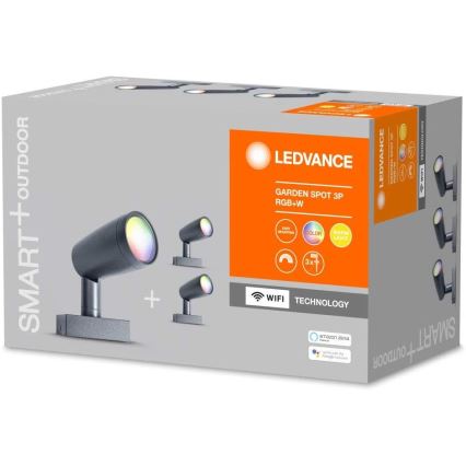 Ledvance - KOMPLEKT 3 x LED RGBW Välivalgusti SMART+ SPOT 3xLED/4,5W/230V IP65 Wi-Fi