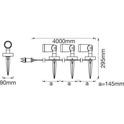 Ledvance - KOMPLEKT 3 x LED RGBW Välivalgusti SMART+ SPOT 3xLED/4,5W/230V IP65 Wi-Fi