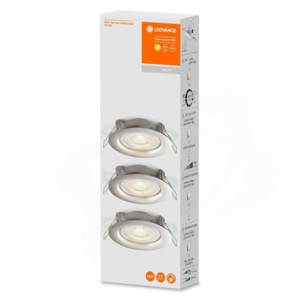 Ledvance - KOMPLEKT 3x LED hämardatav lae sisse paigaldatav valgusti SIMPLE LED/4,9W/230V