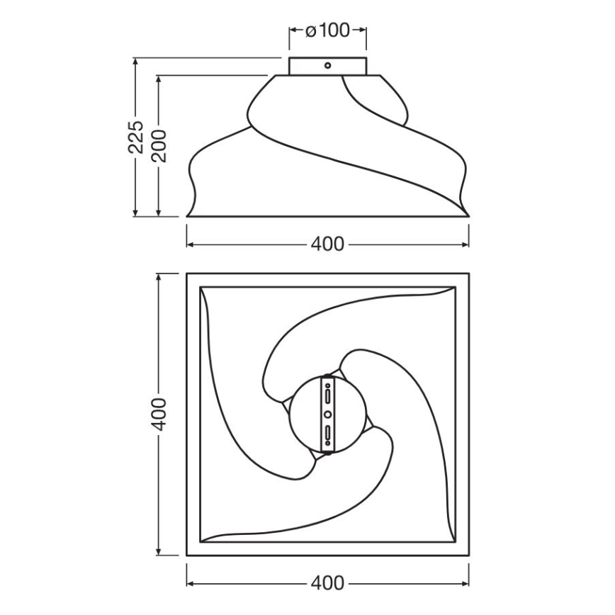 Ledvance - Laevalgusti DECOR CARDBOARD 1xE27/15W/230V 40x40 cm
