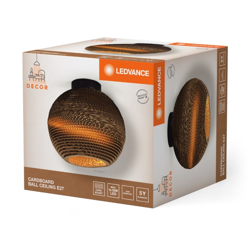 Ledvance - Laevalgusti DECOR CARDBOARD 1xE27/15W/230V d. 26 cm