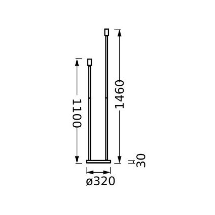 Ledvance - Lambi statiiv DECOR STICK 2xE27/40W/230V antratsiit