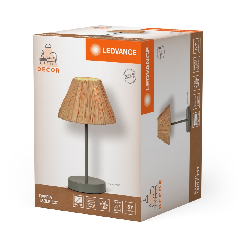 Ledvance - Laualamp DECOR RAFFIA 1xE27/15W/230V Palmi niin