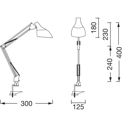 Ledvance - laualamp kinnitusklambriga OFFICE LINE 1xE27/11W/230V must